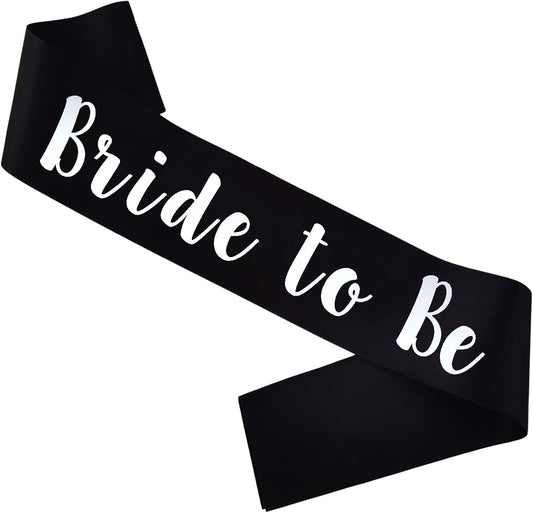 Bride to Be Sash, Black Bachelorette Sashes Engagement Gifts for Bachelorette Party, Bridal Shower & Wedding Party