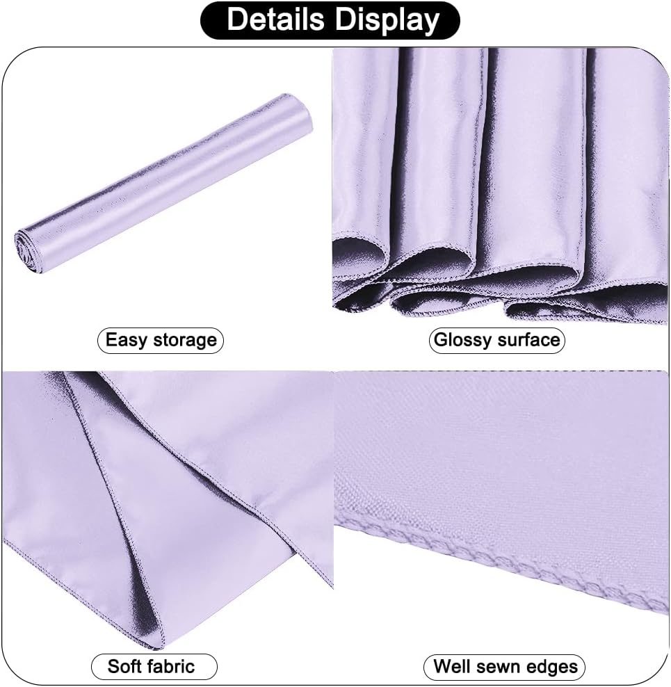 12 Pack Satin Table Runner 12 x 108 Inch Long Satin Table Runners for Wedding Banquet Graduations Birthday Party Decoration (Light Purple)