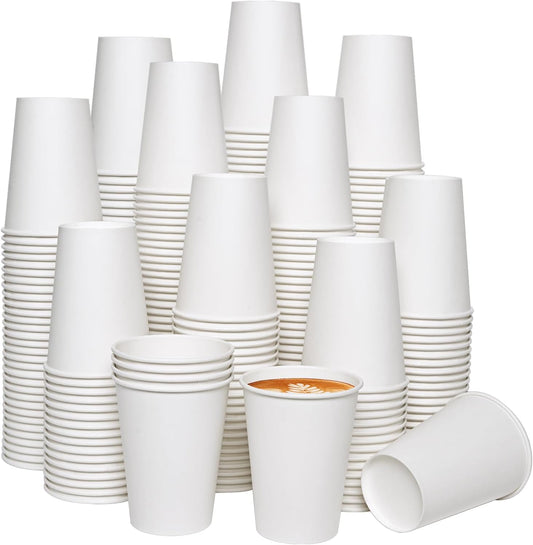 JOLLY CHEF 1000 Pack Disposable Paper Coffee Cups 12 oz Hot Beverage Cups for Party, Office, Home, Travel and More
