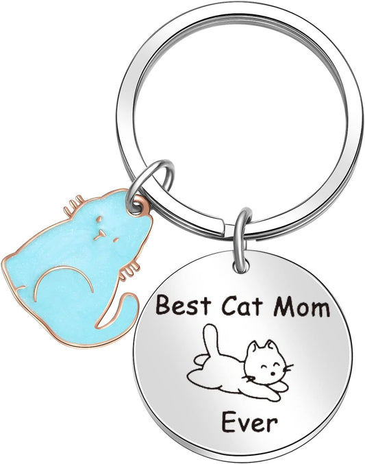 Cat Mom Keyring Cat Meme Gift Sister Keychain Daughter Gift