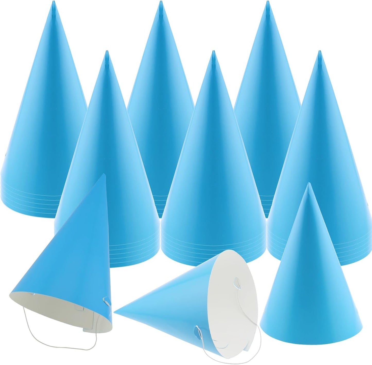 24 PCS Party Cone Hats DIY Birthday Paper Cone Hats for Kids and Adults Birthday, Baby Shower, Bridal Shower
