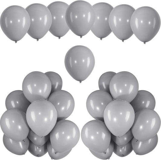Hestya 100 Pieces 12 Inch Gray Balloons Latex Party Balloons Arch Garland Kit for Weddings, Bridal Shower, Graduation, Anniversary, Birthday Party Decoration