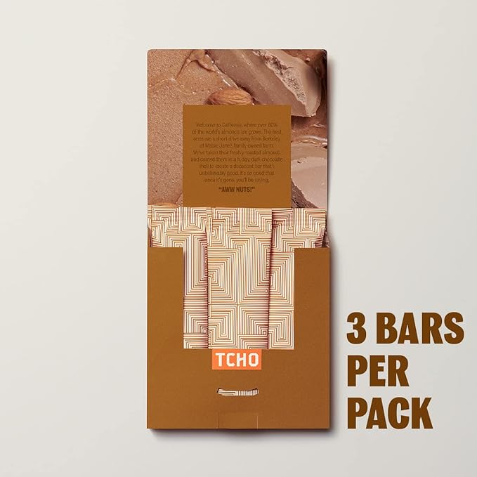 TCHO Aww Nuts! Dark Chocolate Bars (5 pack) | Single Origin, Plant Based, Organic & Fair Trade, | Non GMO, Non-Dairy, Vegan, Soy Free (2.5oz each)