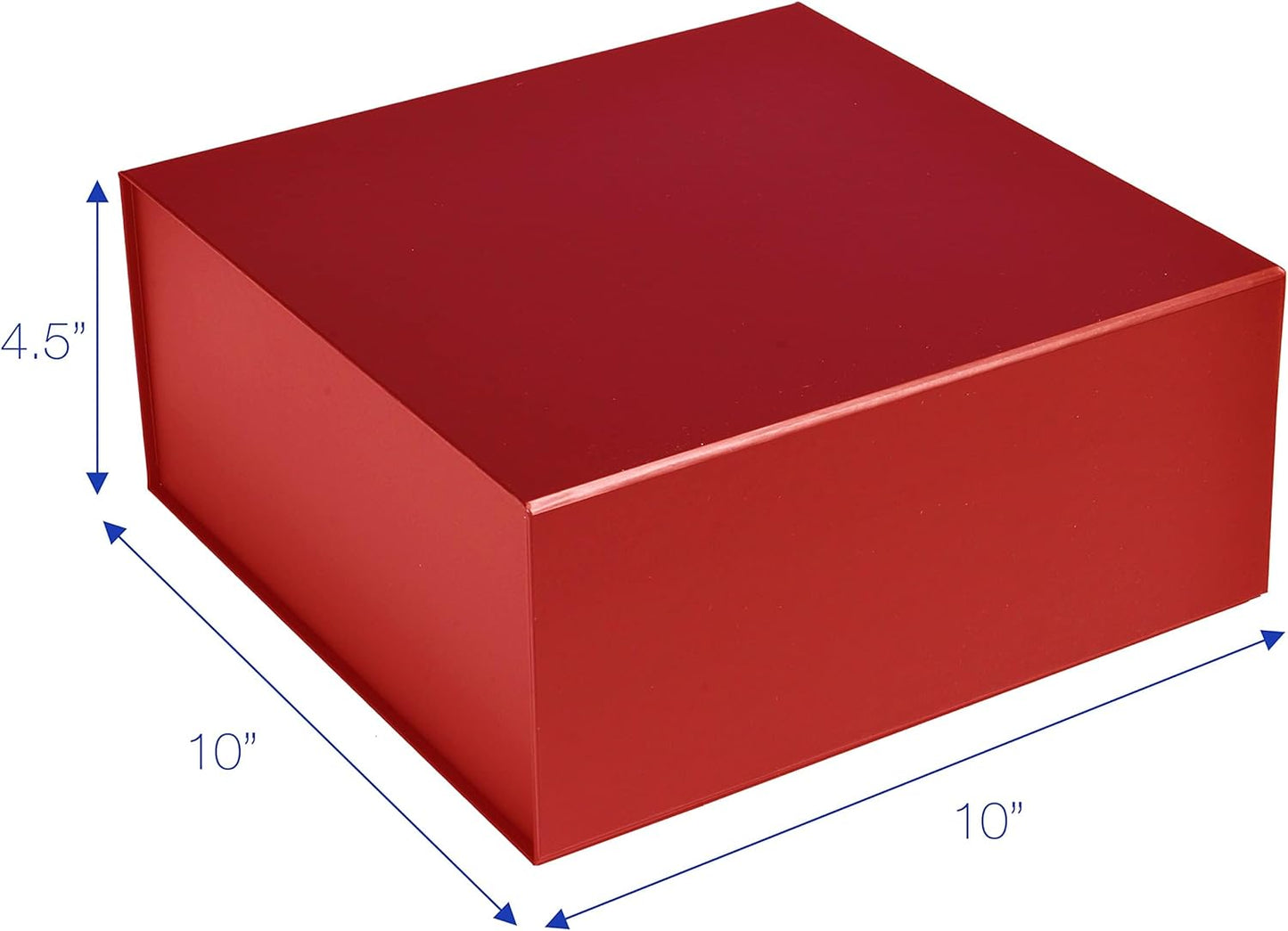 CECOBOX - Gift Boxes with Lids for Presents 10"x10"x4.5" - Matte, Collapsible Magnetic Closure Gift Box - Groomsmen & Bridesmaid Proposal Boxes, Wedding, PR, Birthdays, Holidays (Red)