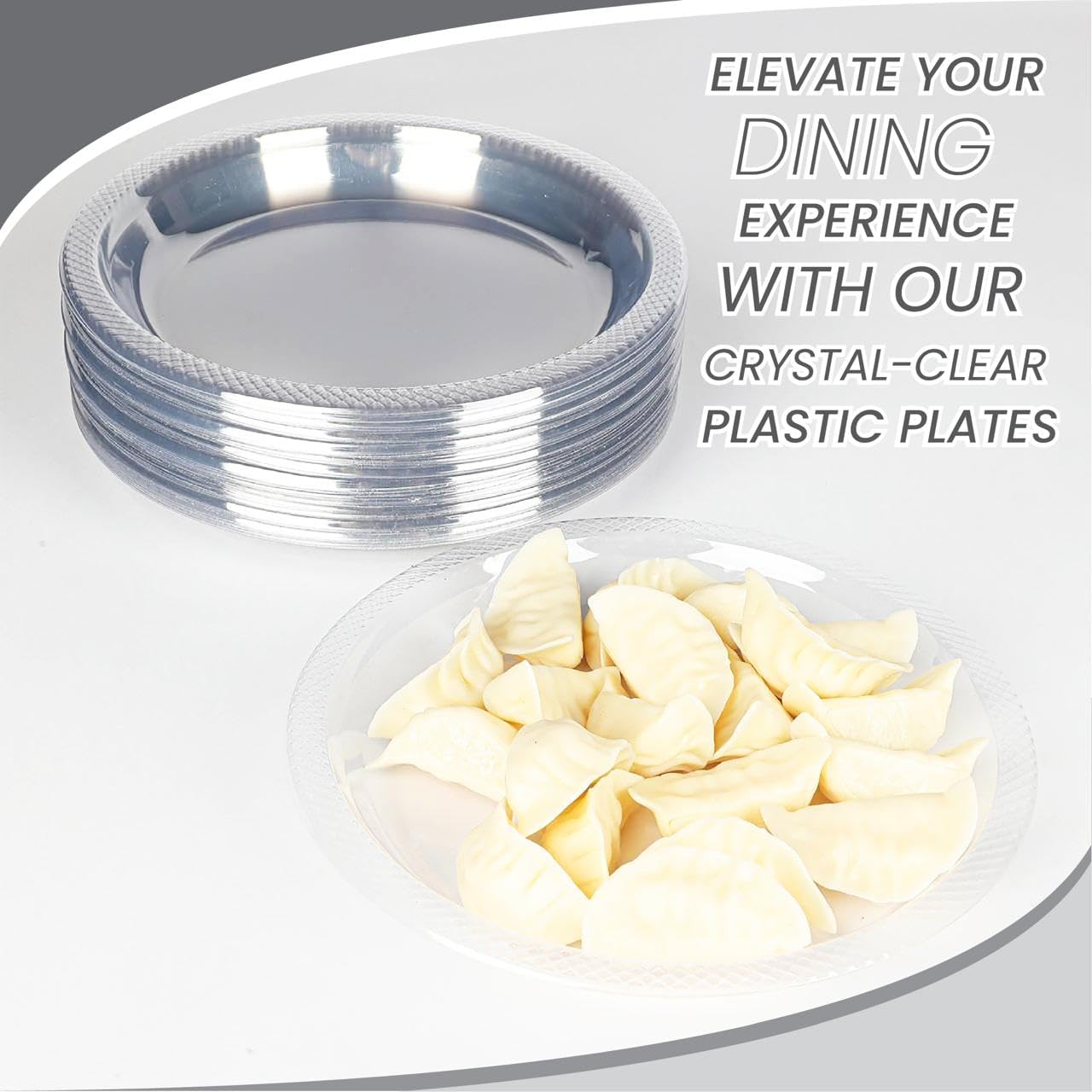 9 Inch Clear Plastic Plates 100 Bulk Pack - Disposable Cake Plates for Dessert & Appetizers, BBQ, Party, Travel and Events,Recyclable (pack of 100 clear)