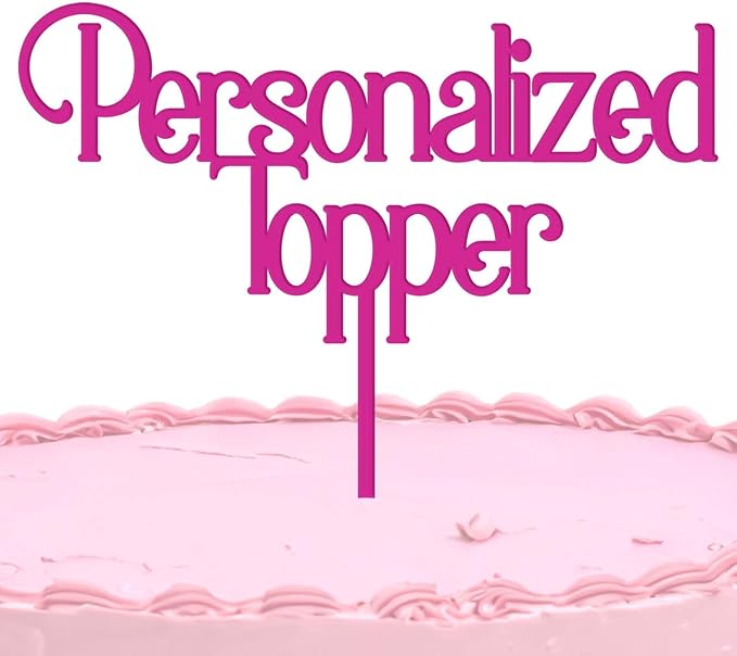Simple & Sentimental Custom Name Cake Topper | Personalized Acrylic Wedding Cake Topper - Gold, 1 Count