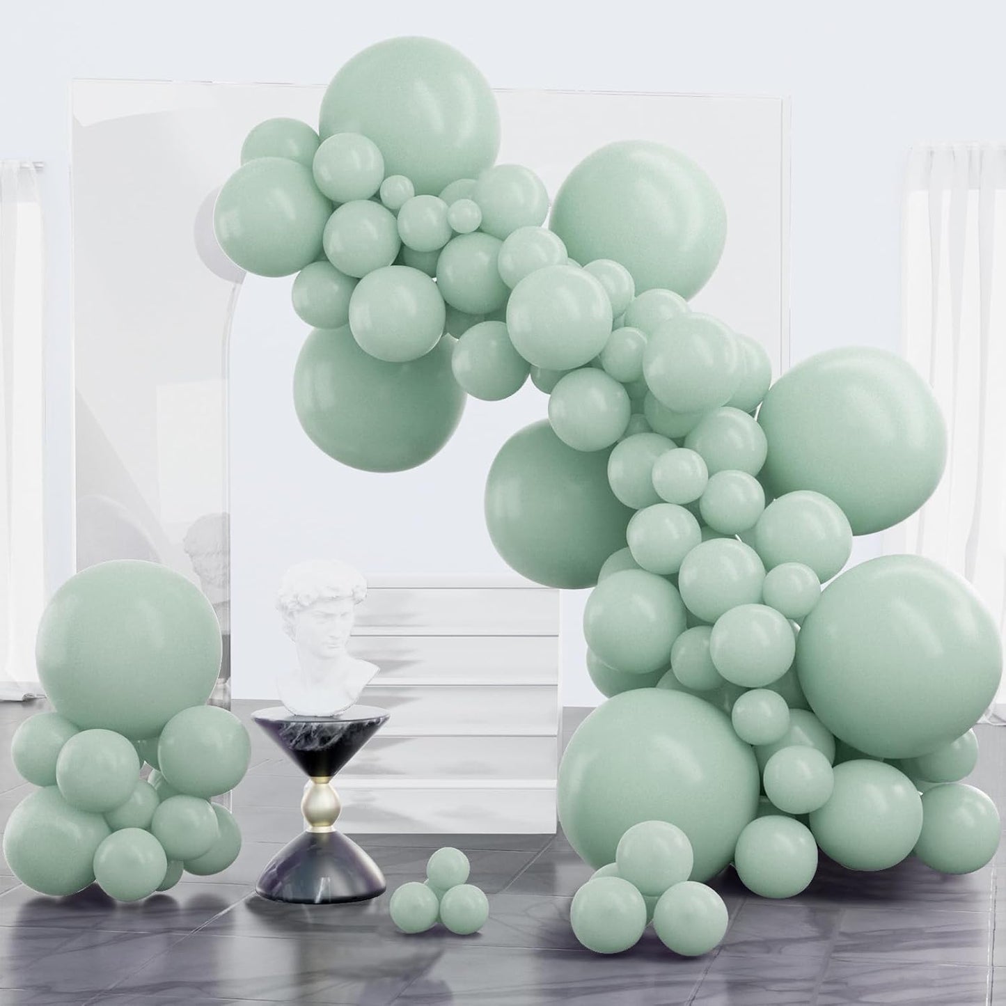 PartyWoo Dusty Green Balloons 100 pcs Different Sizes of 18 12 10 5 Inch Matte Sage Olive Boho Green Eucalyptus Balloon Arch Kit Garland for Wedding Baby Shower Birthday Party Decorations Green-F35