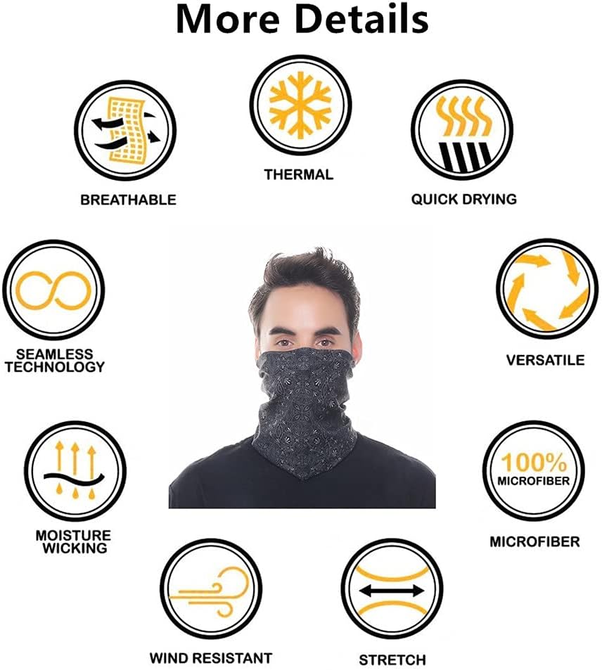 Headband Neck Gaiter Head Wrap Headwear Face Mask Magic Scarf Bandana for Men and Women
