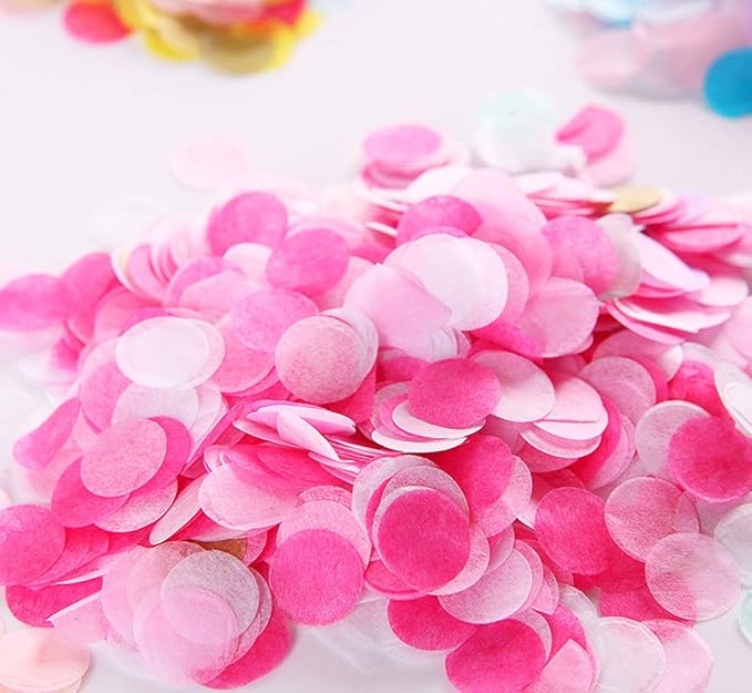Pink Biodegradable Tissue Paper Confetti 15mm for Party Decoration or Filled Balloons