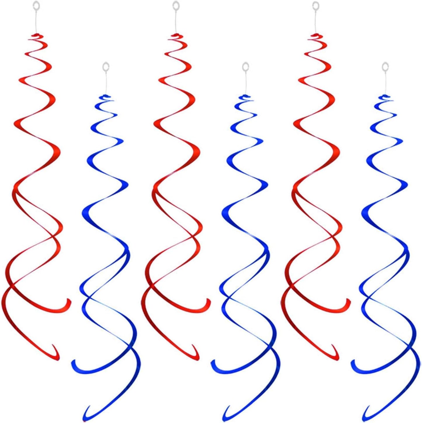 Party Swirl Decorations, Red and Blue Foil Ceiling Hanging Swirl Decoration, Whirls Decorations for Birthday | Wedding | Anniversary | Graduation Party Supplies, Pack of 20