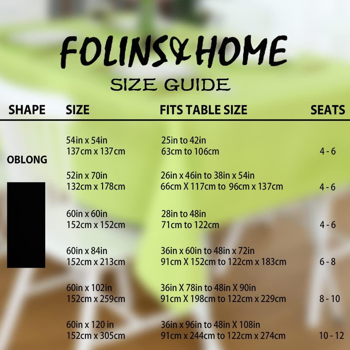 FOLINS&HOME Apple Green Rectangle Tablecloth 60 x 102 Wrinkle Free Waterproof Polyester Table Cloths, Spillproof Heavy Duty and Washable Table Cover for Party, Indoor and Outdoor-Oblong/Rectangular