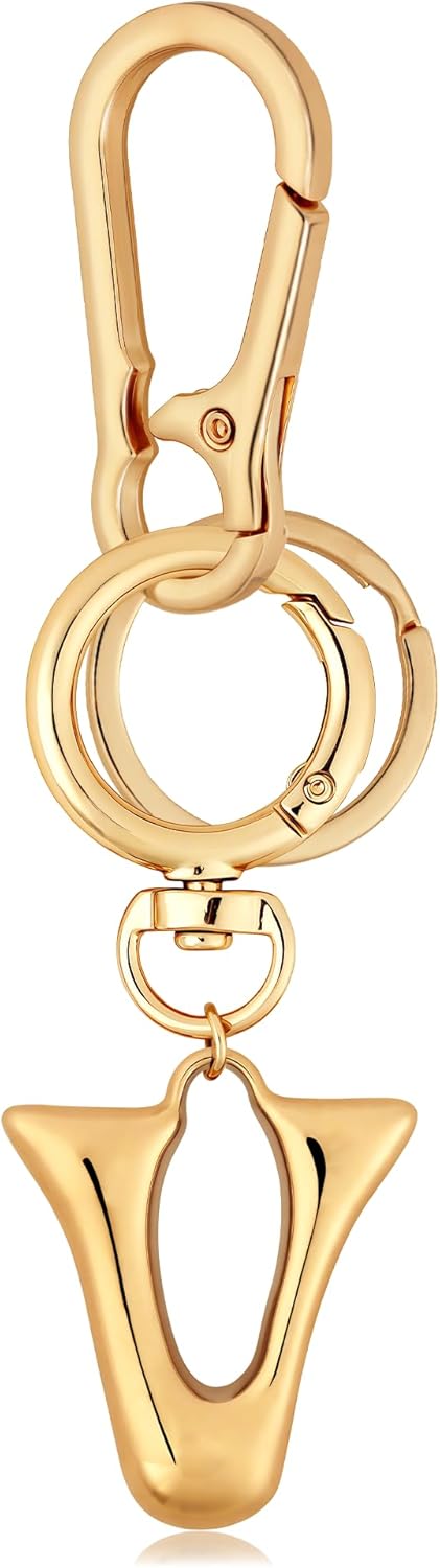 Gold Bubble Heart Initial Bag Charms for Handbags – Cute Initial Letter Keychain for Women, Purse Charms, Gold Gift