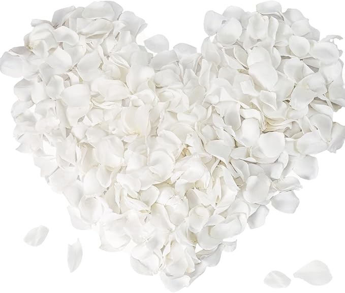 Dried Real White Rose Petals 2.1 oz, Freeze Dried Biodegradable Flower Petals, Natural White Flower Confetti for Wedding, Party Confetti, Flower Girl Petals, Valentine's Day, Bridal Shower Decorations