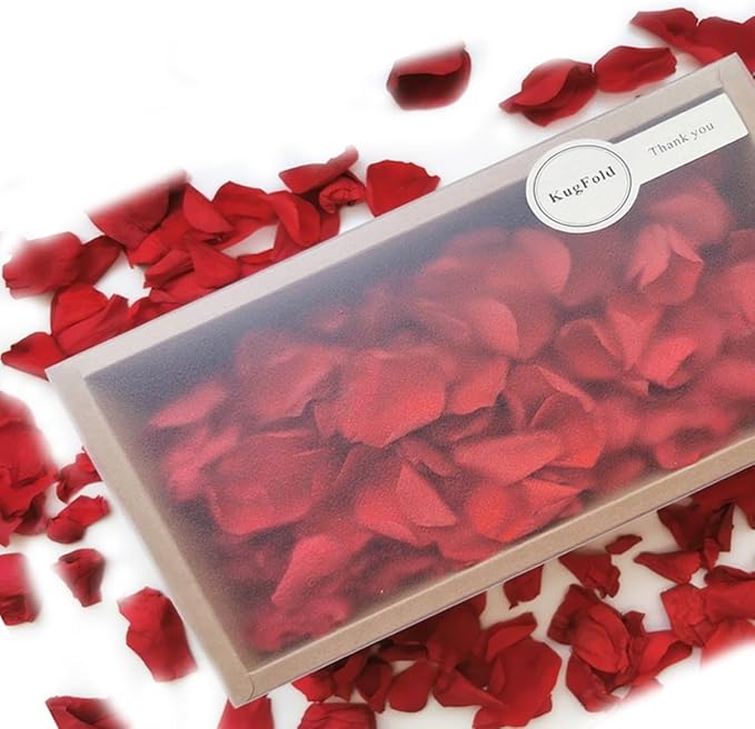 Red Real Rose Petals 3.52oz, Natural Dried Flower Confetti for Wedding, Flower Girl Tossing, Table Centerpieces, Bridal Shower & Proposal Decor