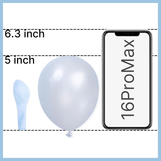 PartyWoo Pearl Light Blue Balloons 100 pcs 5 Inch Baby Pastel Blue Balloons for Graduation Baby Shower Gender Reveal Weddings Anniversary Under The Sea Theme Birthday Party Decorations Blue-Z02