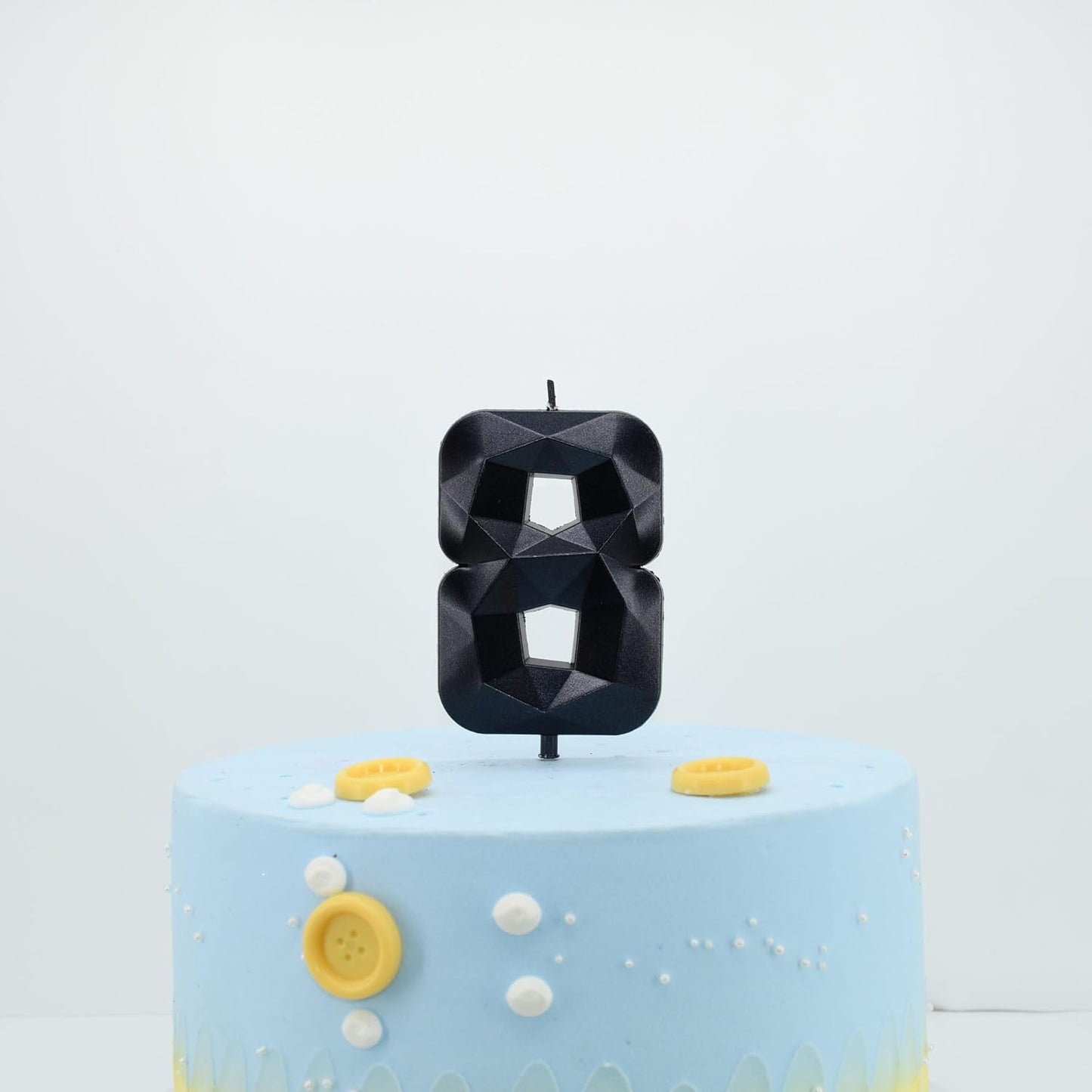 DERVENTA Large Birthday Candle Number 3D Black 3.7 inch Party Celebration Anniversary Decoration Cake Topper 1 Piece (Number 18 Black)