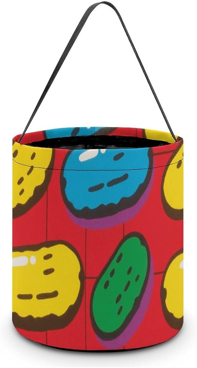Halloween Candy Bucket - Dill Pickles Print Trick Or Treat Candy Bag, Gift Bag for Party Favor Supplies