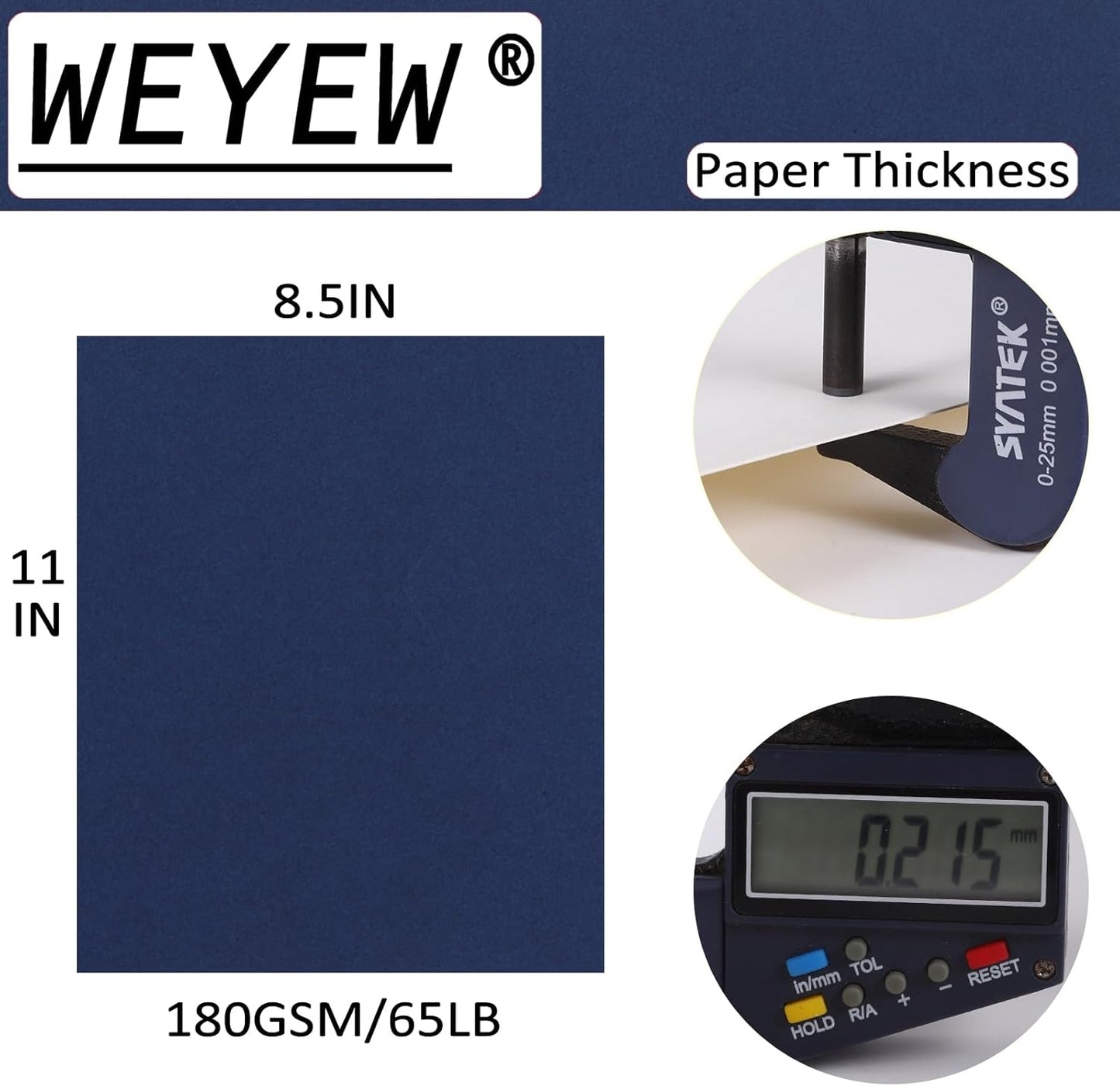 Blue Cardstock 8.5 x 11 Thick Paper, 40 Sheets 65 LB/180 GSM, Cardstock Printer Paper for Invitations, Menus, Wedding, DIY Cards, Kids School Supplies