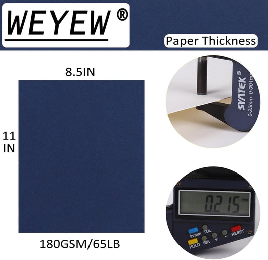 Blue Cardstock 8.5 x 11 Thick Paper, 40 Sheets 65 LB/180 GSM, Cardstock Printer Paper for Invitations, Menus, Wedding, DIY Cards, Kids School Supplies
