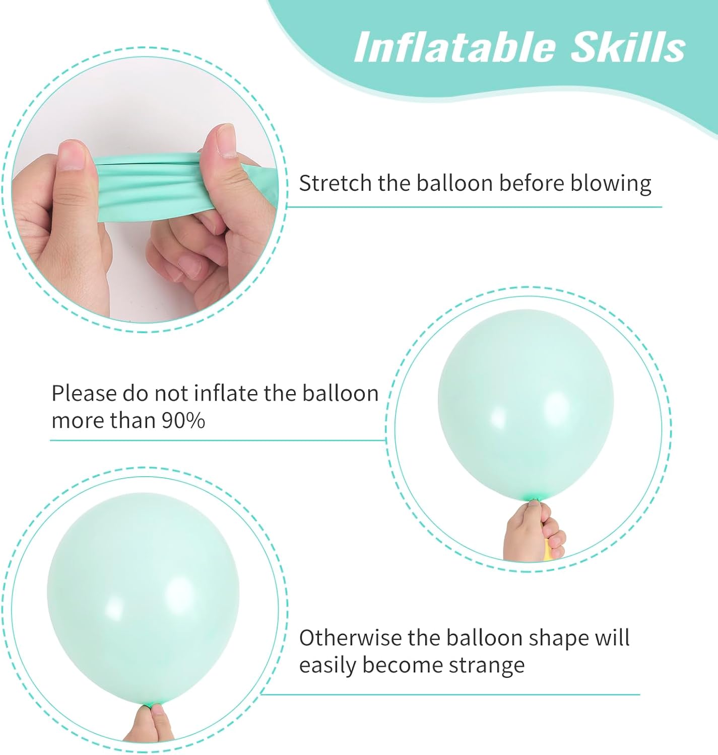 RUBFAC 129pcs Mint Green Balloons Different Sizes 18 12 10 5 Inch, Pastel Makani Blue Balloon Garland Arch Kit for Birthday Baby Shower Gender Reveal Easter Wedding Party Decoration