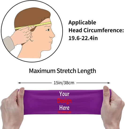 Custom Sweatbands for Men Women, Design Your Own Text Name Image Photo Personalized Sports Headbands