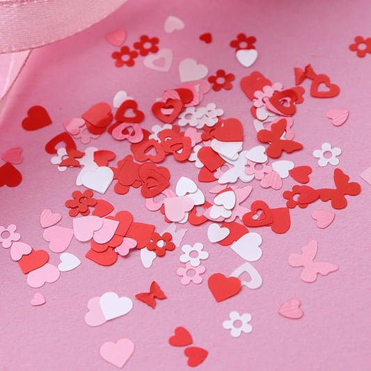 Happy Valentine's Heart Confetti, 2000pcs Red Heart Valentine's Party Table Decorations Happy Valentines Day Birthday Party Decor Supplies (heart pink)