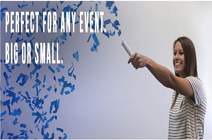 Ultimate Confetti - 8 Pack Baby Blue Confetti Wands - Handheld 6" Biodegradable Tissue Paper Confetti Flick Flutter Sticks For Wedding, Birthday, Parties & Live Events - 1 Handful, 0.5 oz Each Stick