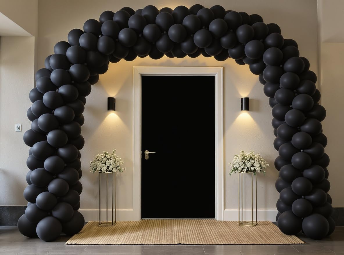 50 Pack 12 Inch Black Latex Balloons for Party Decorations, Thick Premium Balloons for Birthday, Halloween, Graduation, Corporate, Photo Backdrop, Arch & Garland, Air or Helium