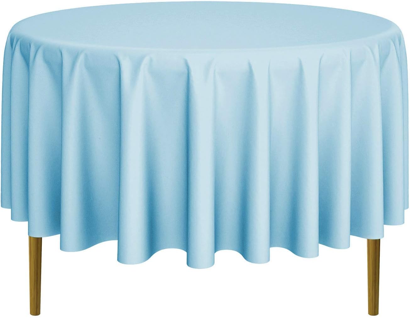 Lann's Linens - 90" Round Premium Tablecloth for Wedding/Banquet/Restaurant - Polyester Fabric Table Cloth - Baby Blue