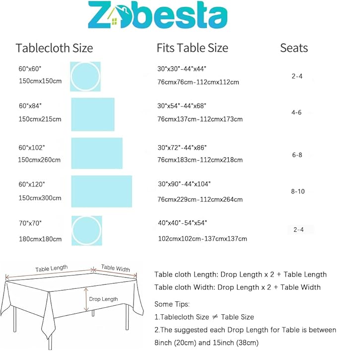 Zobesta Sage Green Table Cloth 60 x 102 Inch, Cotton Green Linen Tablecloth for Rectangle Tables, Heavy Weight Washable Farmhouse Soft Boho Tablecloth for Party, Holiday, Picnic, Dining, Outdoor,Fall