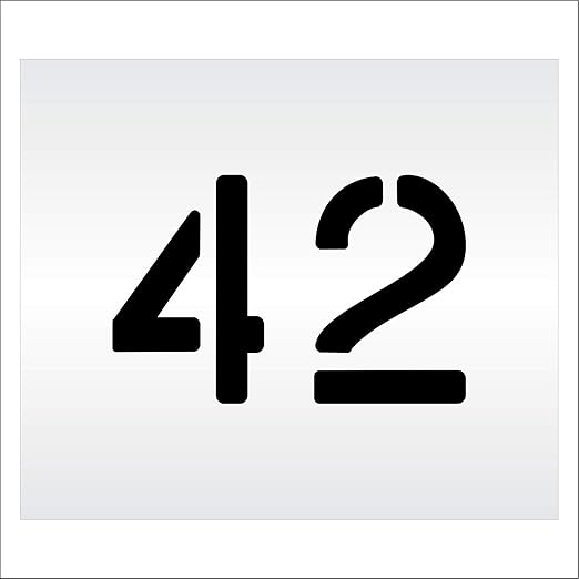 Pavement, Curb, and WheelStop Stencils - 6 inch Double Number Stencil - (42) - 6" x 9" x 1/16" (63 mil) - Light-Duty