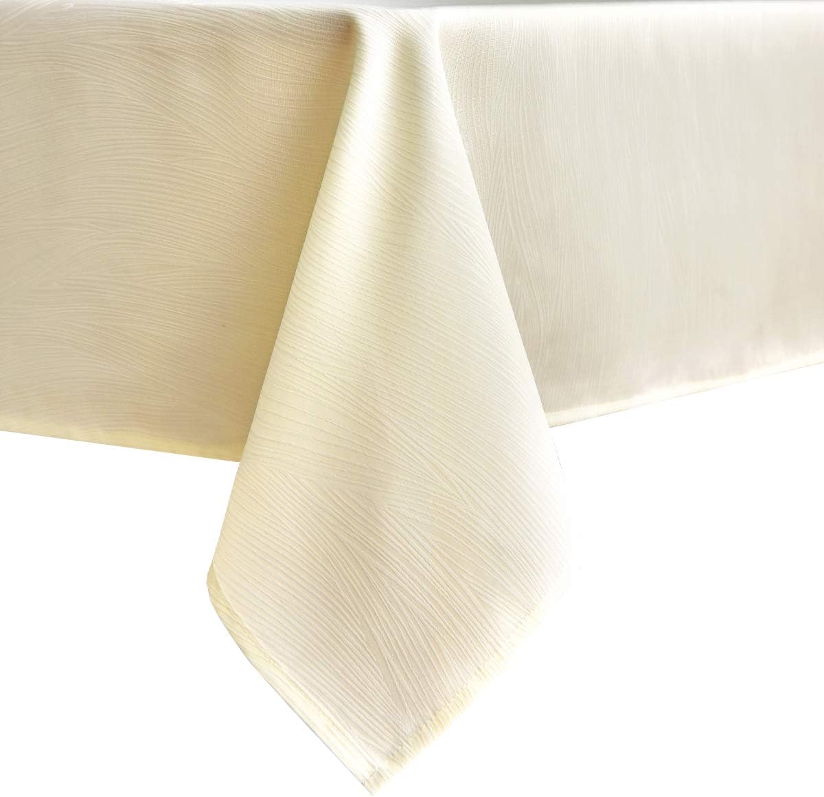 maxmill Square Tablecloth Swirl Design Water Resistance Antiwrinkle Heavy Weight Soft Table Cloth for Buffet Banquet Parties Event Holiday Dinner Square 70 x 70 Inch Ivory