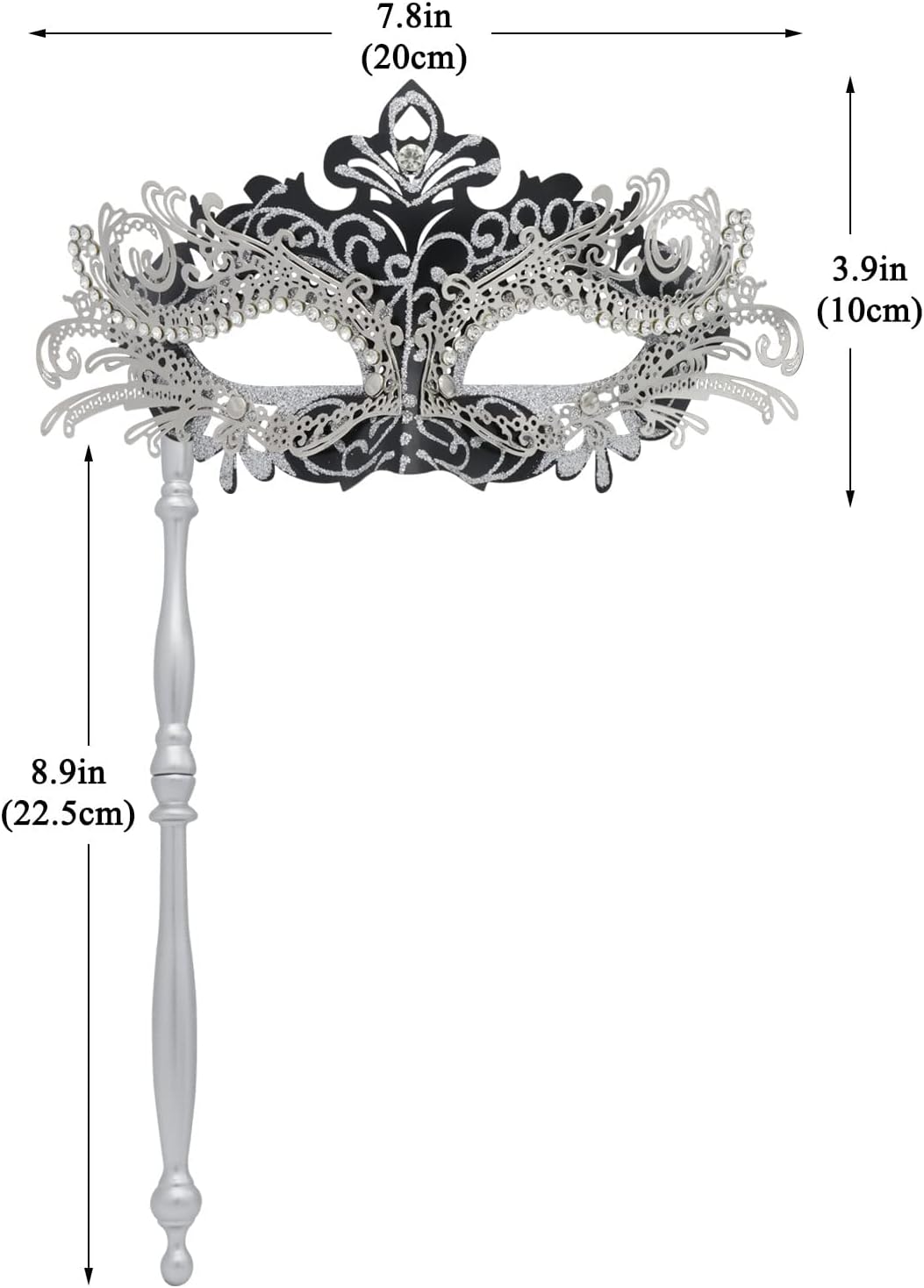 Coddsmz Masquerade Mask with Stick Venetian Mask Mardi Gras Decorations for Womens Halloween Costume Mask