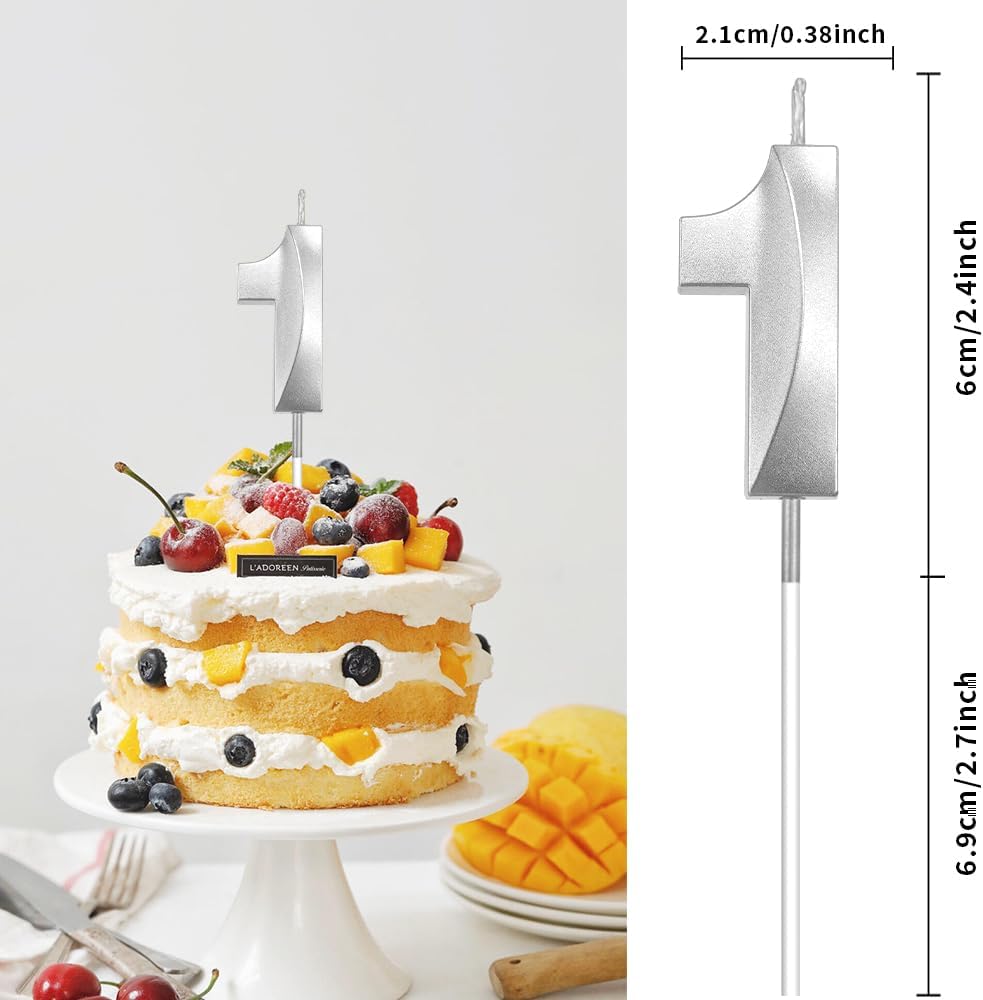10 Birthday Candle Number 10 Candle Silver Number Candles for 10 Birthday Decorations for Girls 10th Birthday Decorations 10 Birthday Candle 10 Candle Birthday Girl Silver Birthday Candle Numbers 10