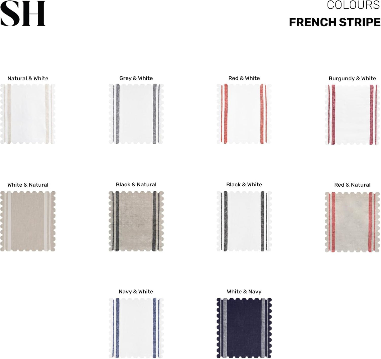 Solino Home Linen Table Runner 144 Inches Long - French Stripe, 100% Pure Linen Red and White Farmhouse Table Runner 14 x 144 Inch Ideal for Dining, Christmas, Holiday