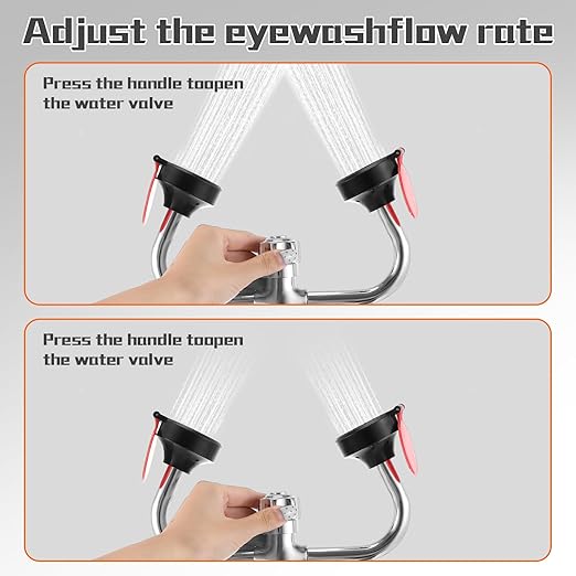 Handheld Eyewash Station Emergency Portable Eye Face Wash Kit Spray Head with 140mm Drench Hose for Labs Industrial Safety First Aid
