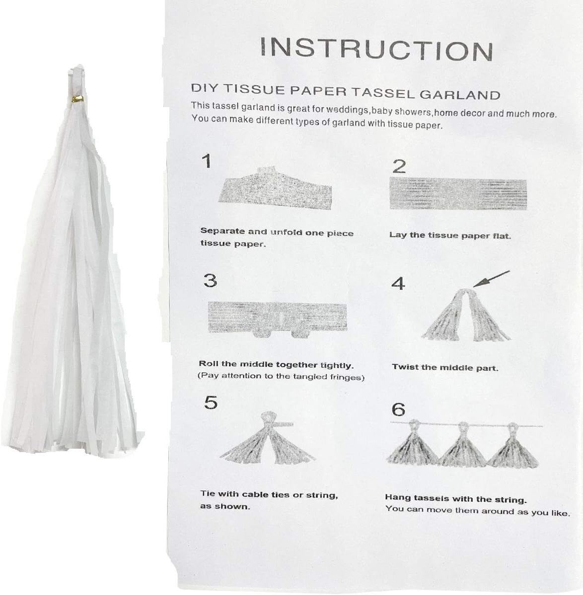 Tissue Paper Tassels Paper Tassels Garland Banner Table Decor Party Tassels Banner Wedding Birthday Baby Shower Nursey Party Decorations Supplies (20, Lt-Blue+Blue+Sky Blue+Royal Blue)