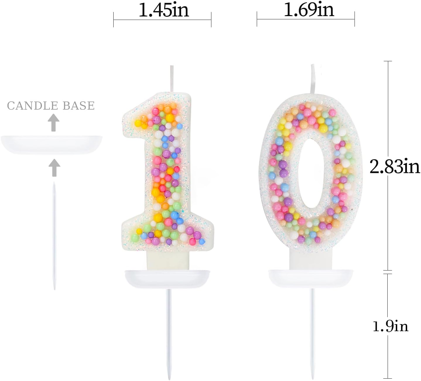 10th Birthday Candle for Cake, Colorful Macaron Numeral Candles for Boys/Girls, Theme Birthday Party Cake Decorations, Cake Topper for Birthday Party Supplies (Number 10)