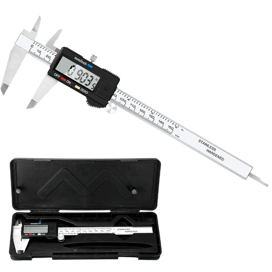 Electronic Digital Caliper Measuring Tool, Stainless Steel Vernier Caliper Digital, Easy Switch from Inch Metric, LCD Screen,0-6inch/150mm Caliper Measuring Tool for DIY/3D Printing