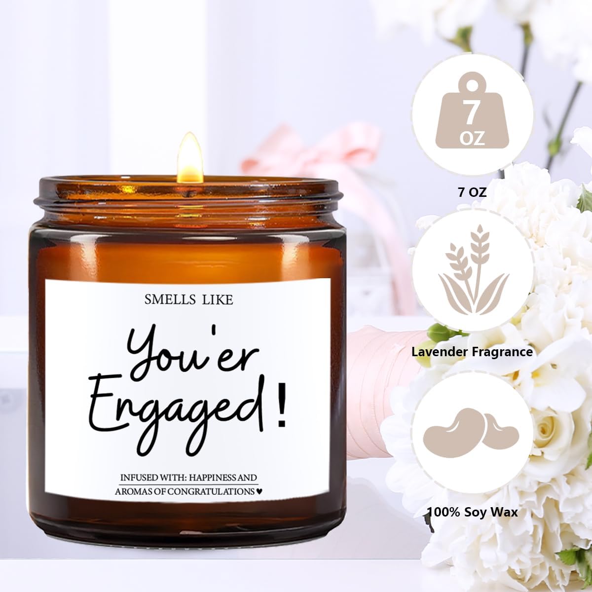 Engagement Gifts for Couples Her Engagement Party Decorations Gift for Couple Wine Bag Scented Candles Set Pairs Well with Getting Engaged Gifts Wine Bottle Bag Smell Like You're Engaged