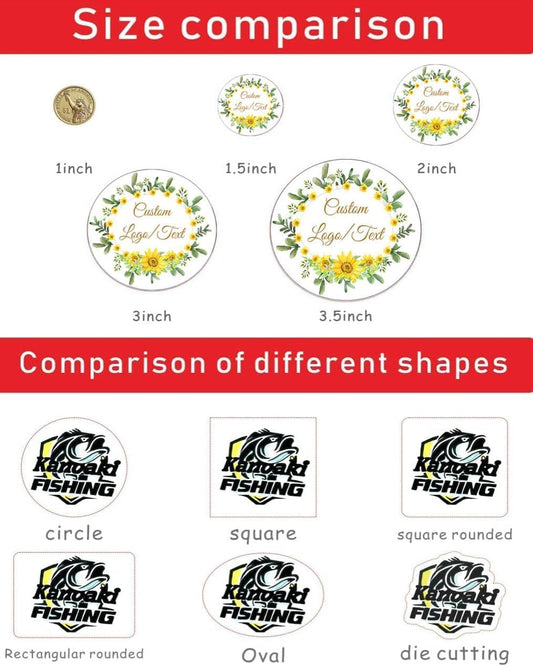 Custom Stickers for Business Logo Design Your Own Personalized Labels Shipping Sticker Decals Text Name Image Photo Customized Waterproof, UV Protected Fade & Heat Cold Resistant 2 Inch