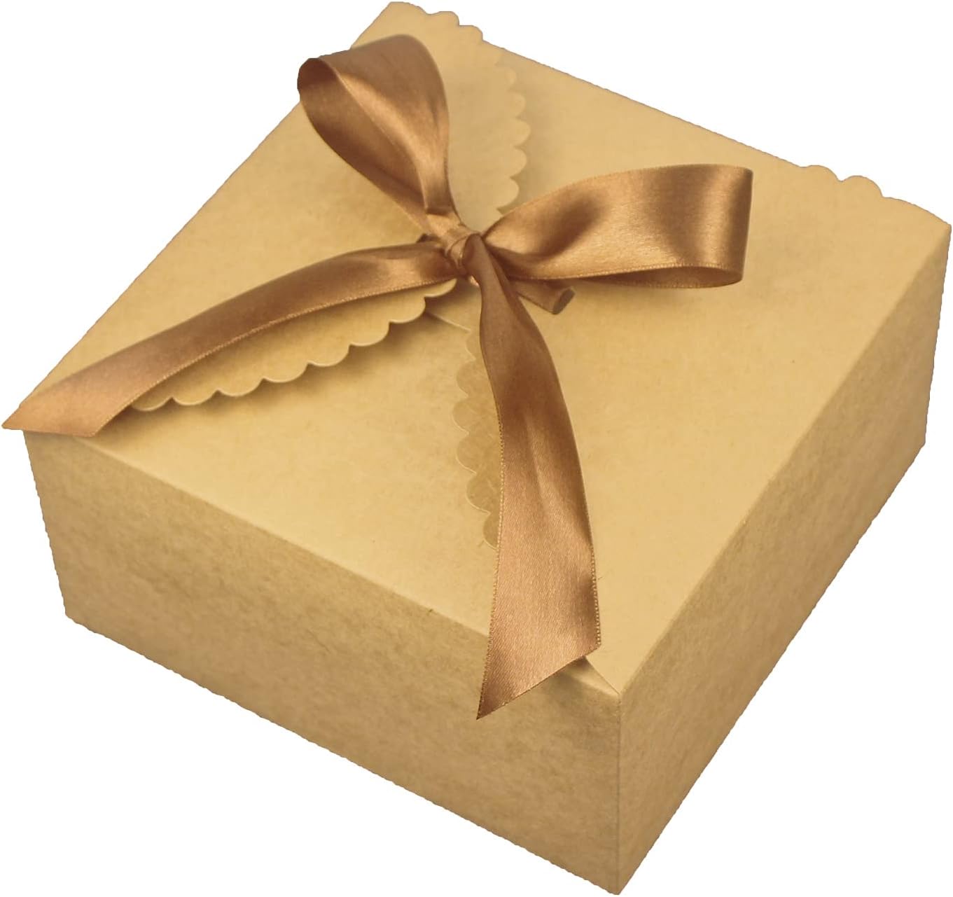 WEWILUCK Brown Gift Boxes 10 Pack 8x8x4 Inches, Large Premium Kraft Gift Box with Lid Bulk for Present, Graduation, Anniversaries, Birthday Party, Father's Day, Christmas, Groomsmen Gifts