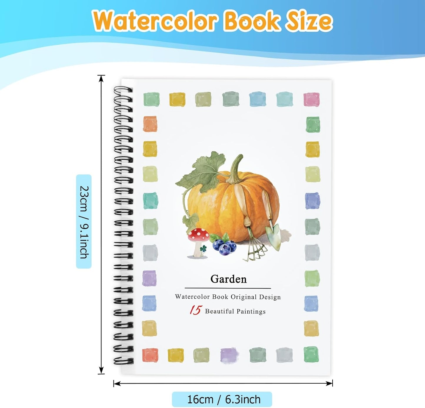 SLWBZ Watercolor Workbooks Coloring Book, Beginner Friendly Painting Kit, Easy Exquisite with Detailed Steps, Creative Exploration Watercolor Book with Paint Set for Adults Teens (Garden, with Paint)
