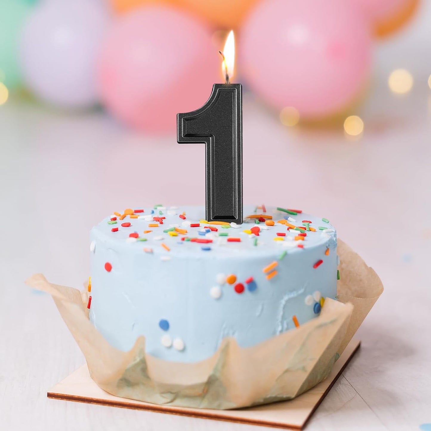 BEAN LIEVE Black Birthday Candles Number 1, Black Number Candles, Cake Number Candles for Birthday Parties and Wedding Anniversary Celebrations