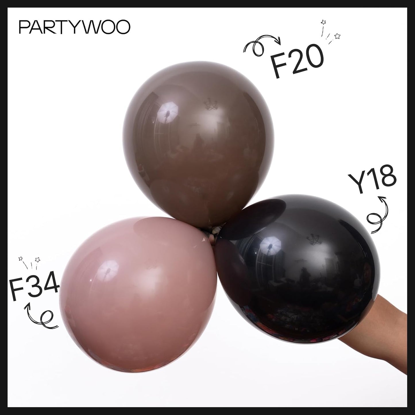 PartyWoo Black Balloons 100 pcs Different Sizes of 18 12 10 5 Inch Black Balloons Arch Kit Garland for Baby Shower Birthday Graduation Casino Gaming Anniversary Race Car Party Decorations Black-Y18