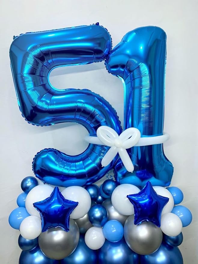 40 Inch Balloon 25 Numbers, Happy 25th Birthday Decorations for Women, Dark Blue Foil Large Ballon for 2 5 25 52 Birthday Party Wedding Anniversary Supplies