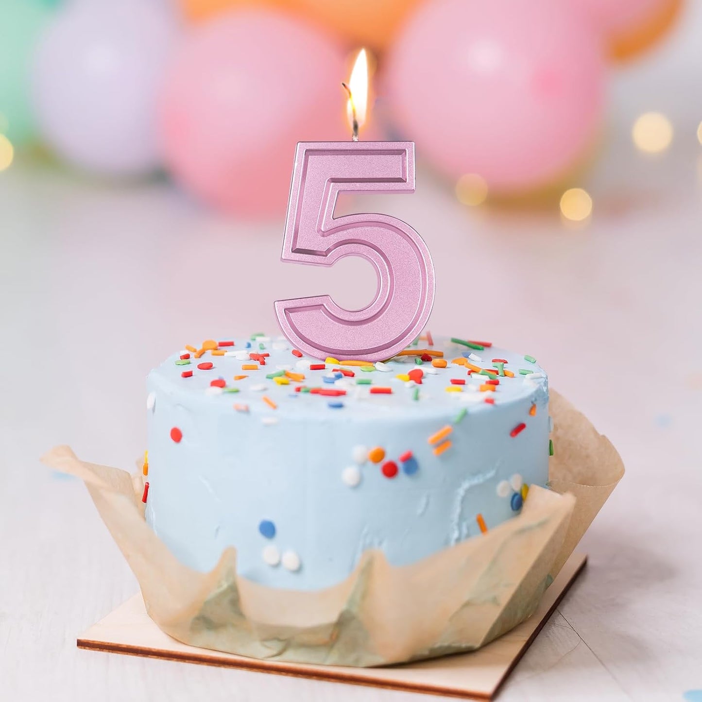 BEAN LIEVE Rose Gold Birthday Candles Number 5, Rose Gold Number Candles, Cake Number Candles for Birthday Parties and Wedding Anniversary Celebrations