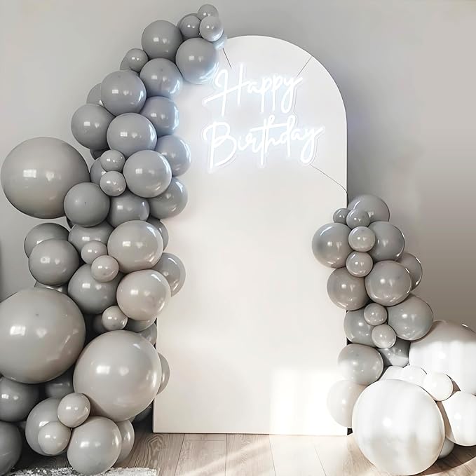 Gray Balloons 12 inch, Grey Latex Balloons 50pcs Party Balloons for Birthday Baby Shower Wedding Anniversary Party Decorations