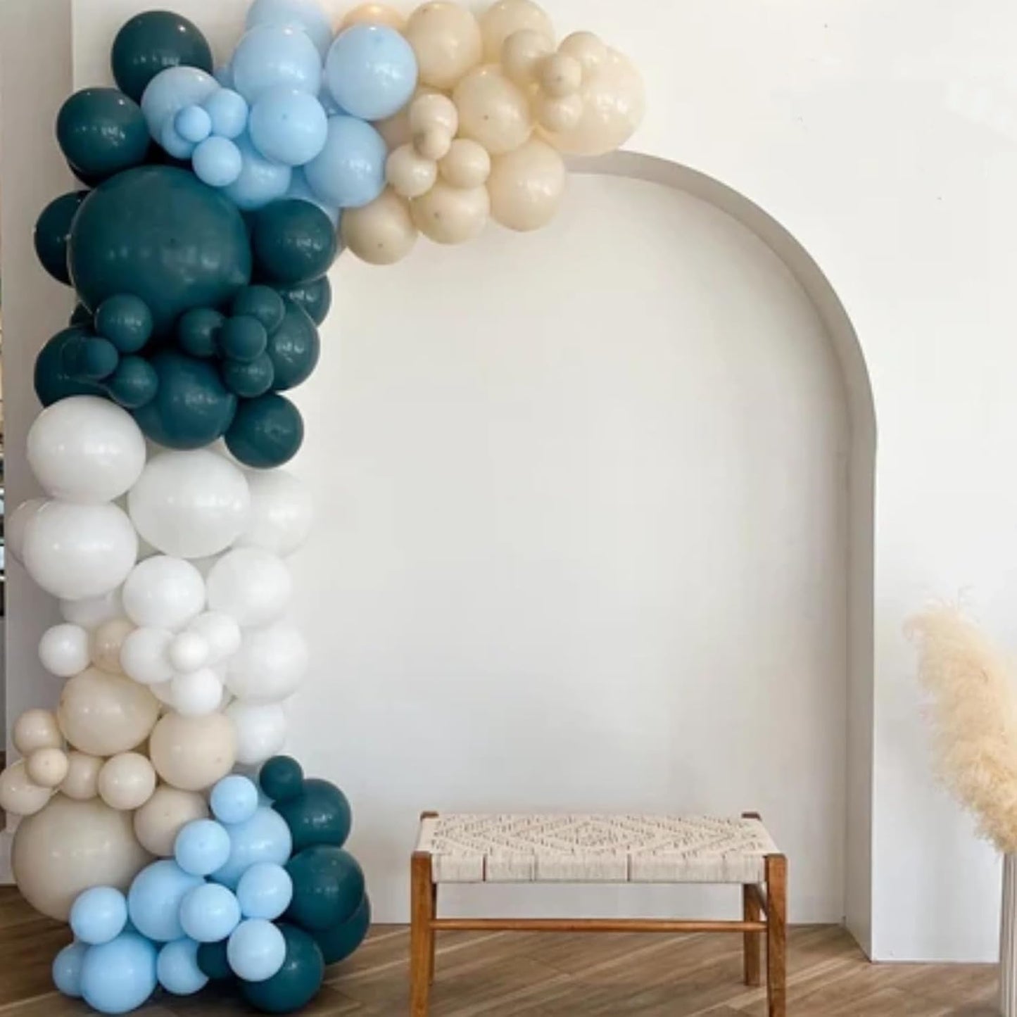Blue White Balloons Dusty Blue White Beige Balloons 60PCS 12INCH Slate Blue Balloon for Bear Birthday Party Decorations Retro Sage Sea Pastel Blue Helium Latex Balloon for Boho Wedding Baby Shower