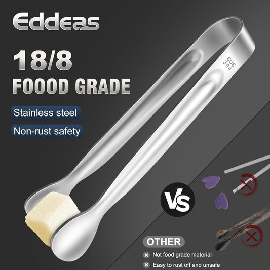 12PCS Ice Tongs Mini Sugar Tong - 2 Sizes 6 & 4 Inch Stainless Steel Small Serving Tongs, Small Kitchen Tiny Tong for Appetizers,Tea Party, Coffee Bar, Desserts (Silver)